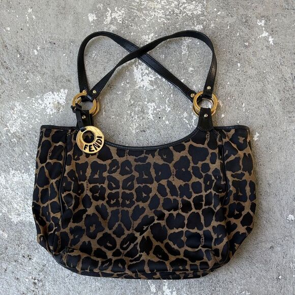 Fendi leopard print canvas bag - Picture 1 of 13